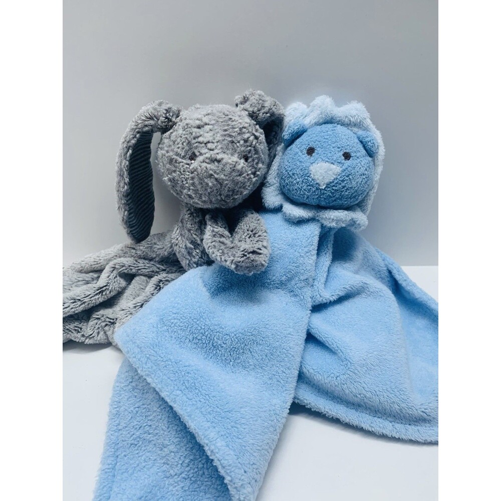 Amy Coe Blue Lion Roary Security Blanket Plush Lovey & Mary Meyer Soft Bunny